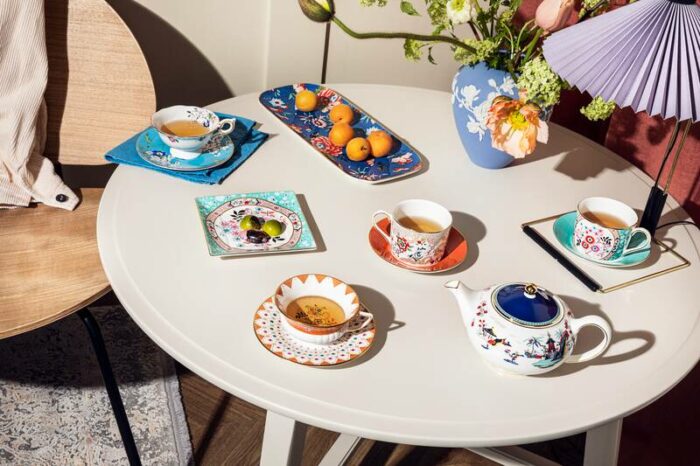 Tekopp m/skål 15cl Saphire Garden