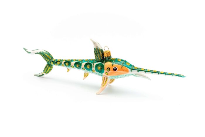 Fisk Marlin hvit/grønn28x8cm