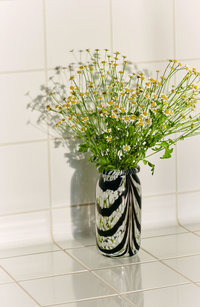 Vase XS 19cm coffee/white Roll neck