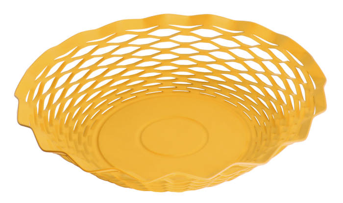Brødkurv rund 24cm regnjakkegul