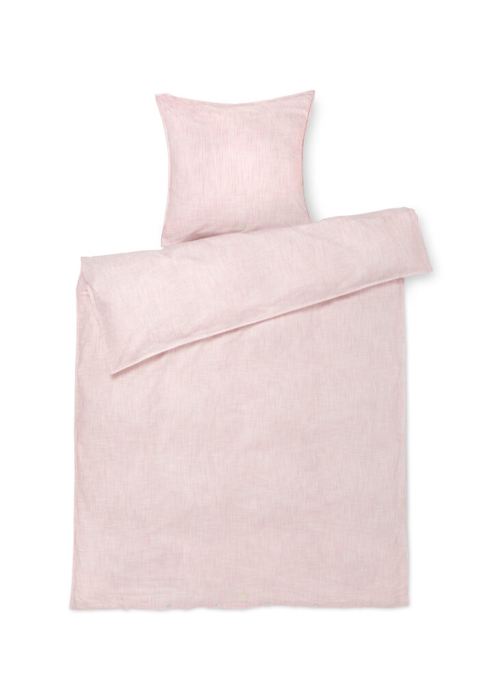 x Sengesett 140x200/50x70cm rosa/hvit