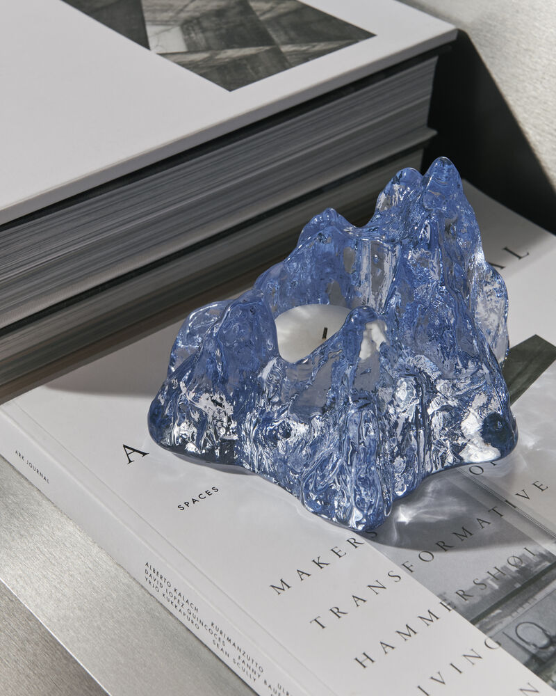 Lyslykt 14cm Ice blue