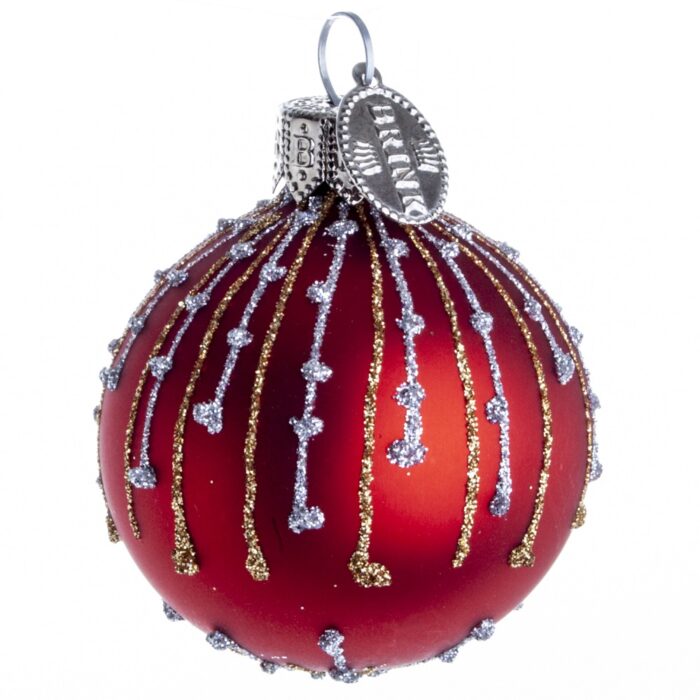 Julekule rød m/strass 5cm