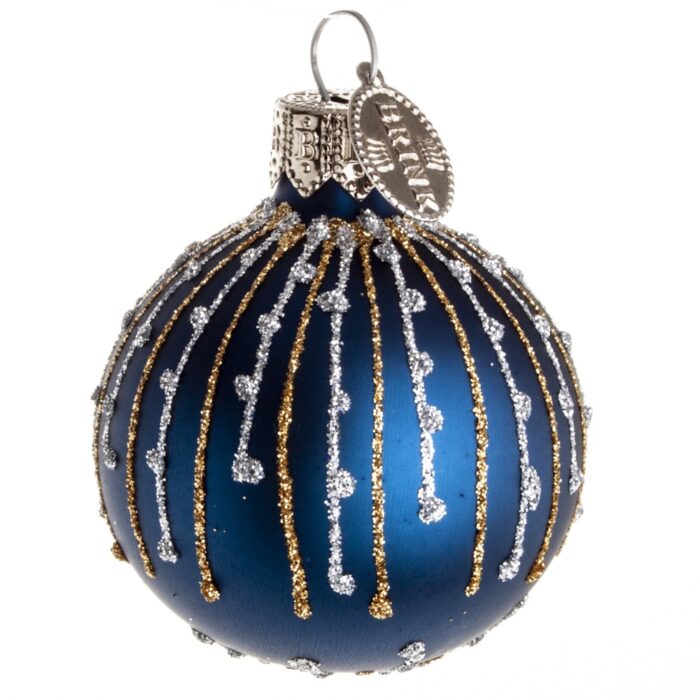 Julekule blå m/strass 5cm
