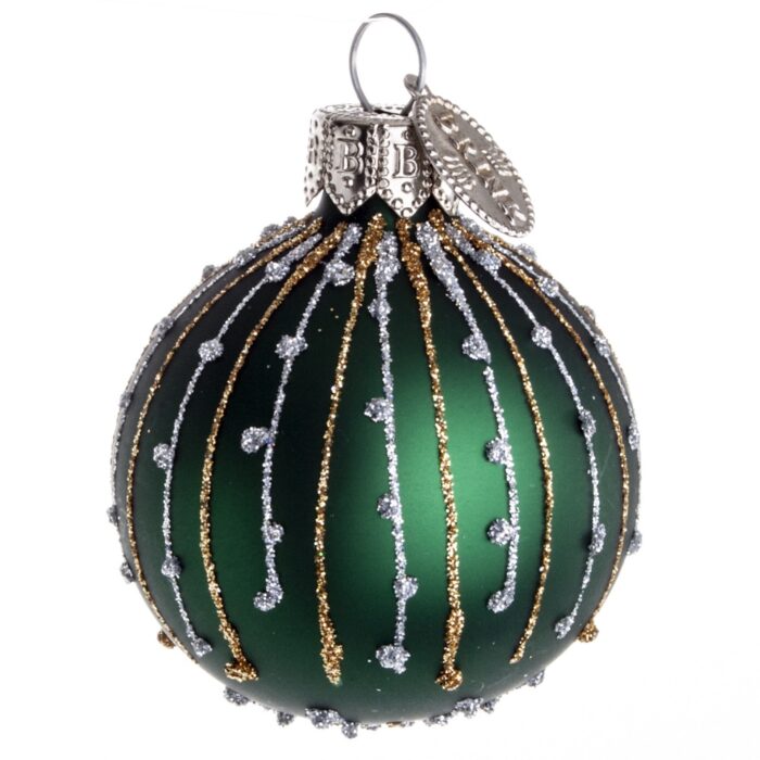 Julekule grønn m/strass 5cm