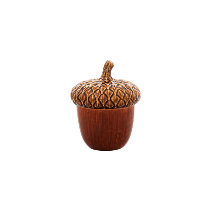 Krukke m/lokk 15cm eikenøtt