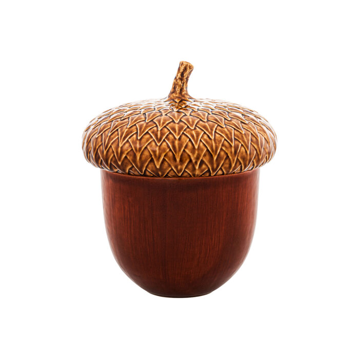 Krukke m/lokk 30cm eikenøtt