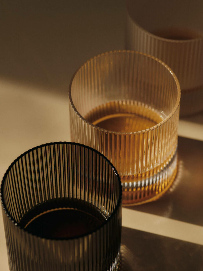 Tumbler glass 2pk smoked