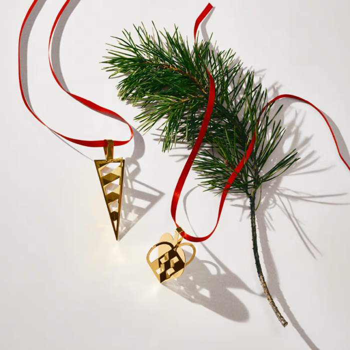 Juleornament hjerte gull