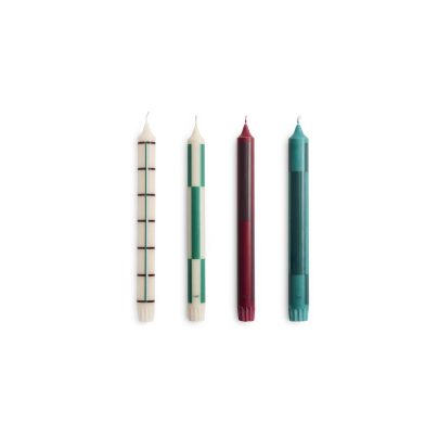 Hay_AB361-F431_Pattern Candle Set of 4 greens and bordeaux