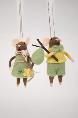 Mus 2stk med blomsterskjerf_Mice