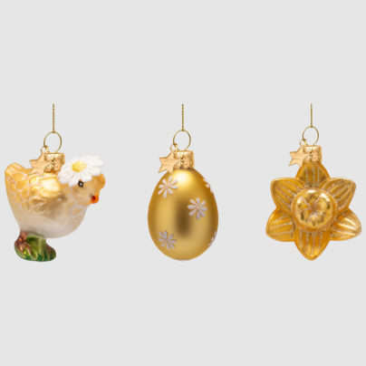 Vondels_Påskepynt kylling, egg og påskelilje